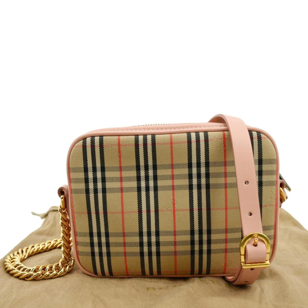 Pre-owned  1983 Knight Check Link Crossbody Camera Bag Light Pink