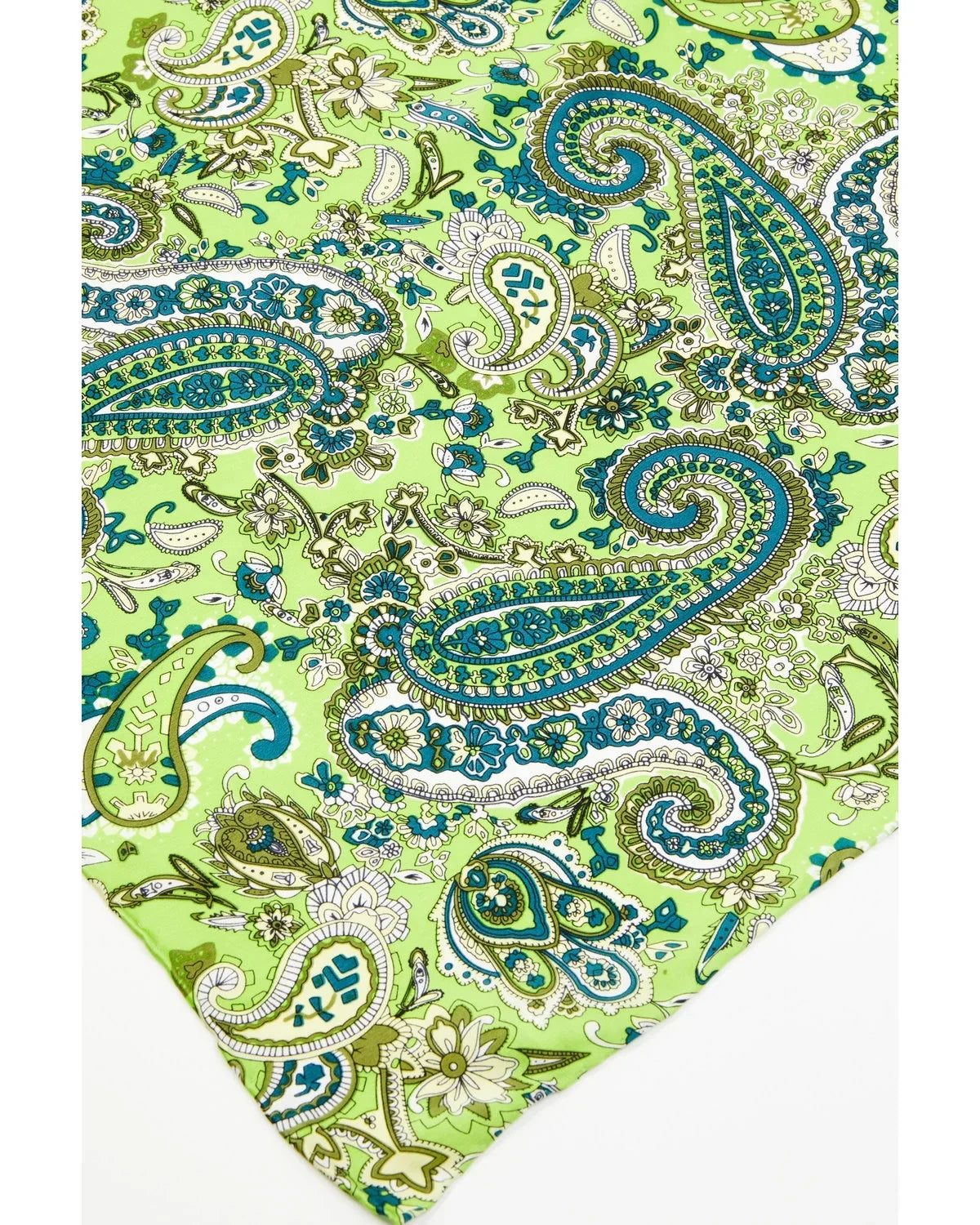 &  Western Men's Paisley Silk Wild Rag Lime One Size