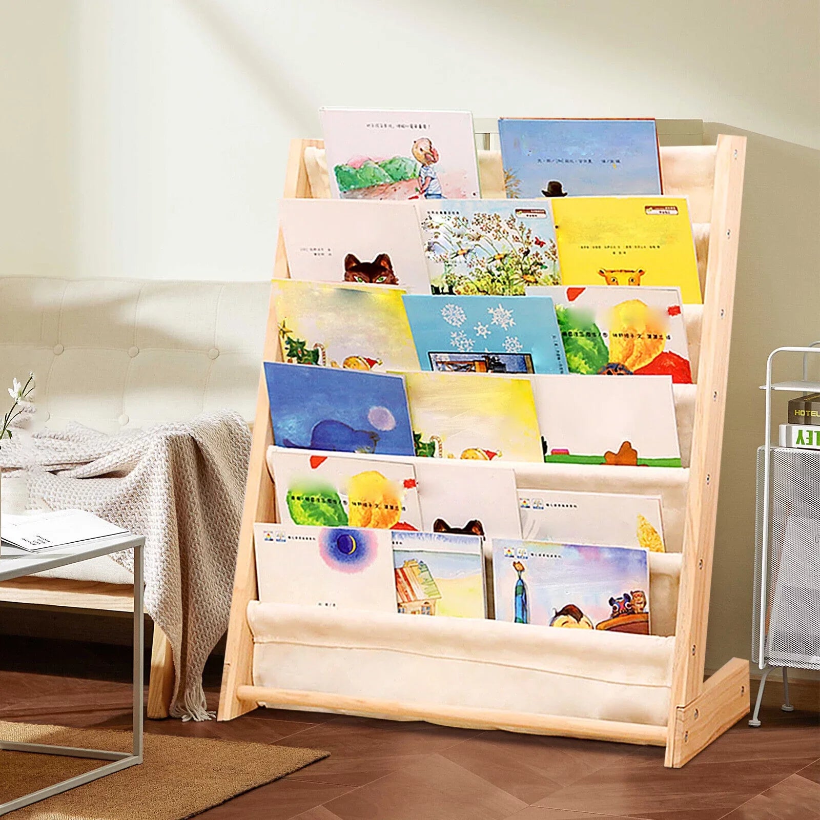 Wooden Bookcase Children Kids Book Shelf Rack Bookshelf Tidy Storage Organizer