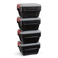 Rubbermaid 8 Gallon Lockable Latch Plastic Storage Container Box (4 Pack)