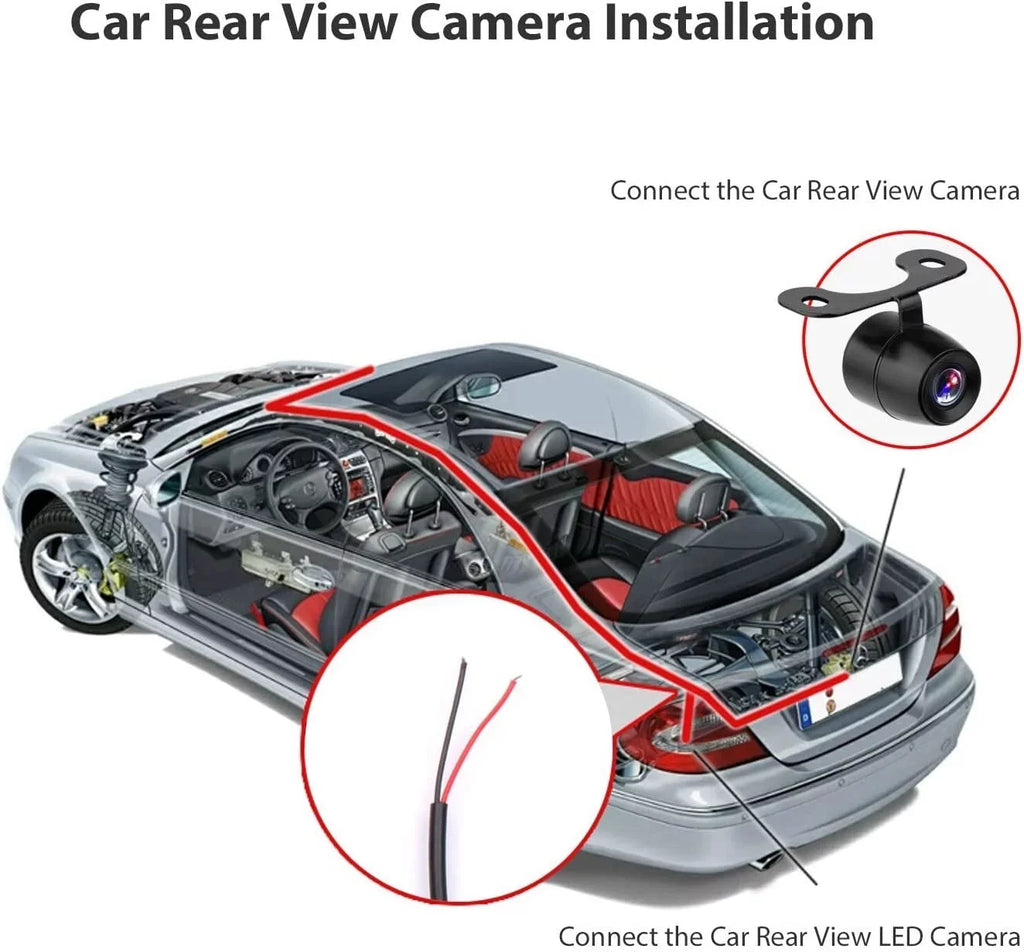 Backup Camera Frame License Plate  Night Vision Rear View 170° Angle Waterproof Compatible with Clarion, Dual, , Jensen, Stinger, Pioneer, SoundStream, Sony, Kenwood, , Rockford