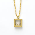 Pre-Owned Chopard Happy Diamonds Square Necklace 79/3210 Yellow Gold (18K) Diamond Men,Women Fashion Pendant Necklace (Gold) (Good)