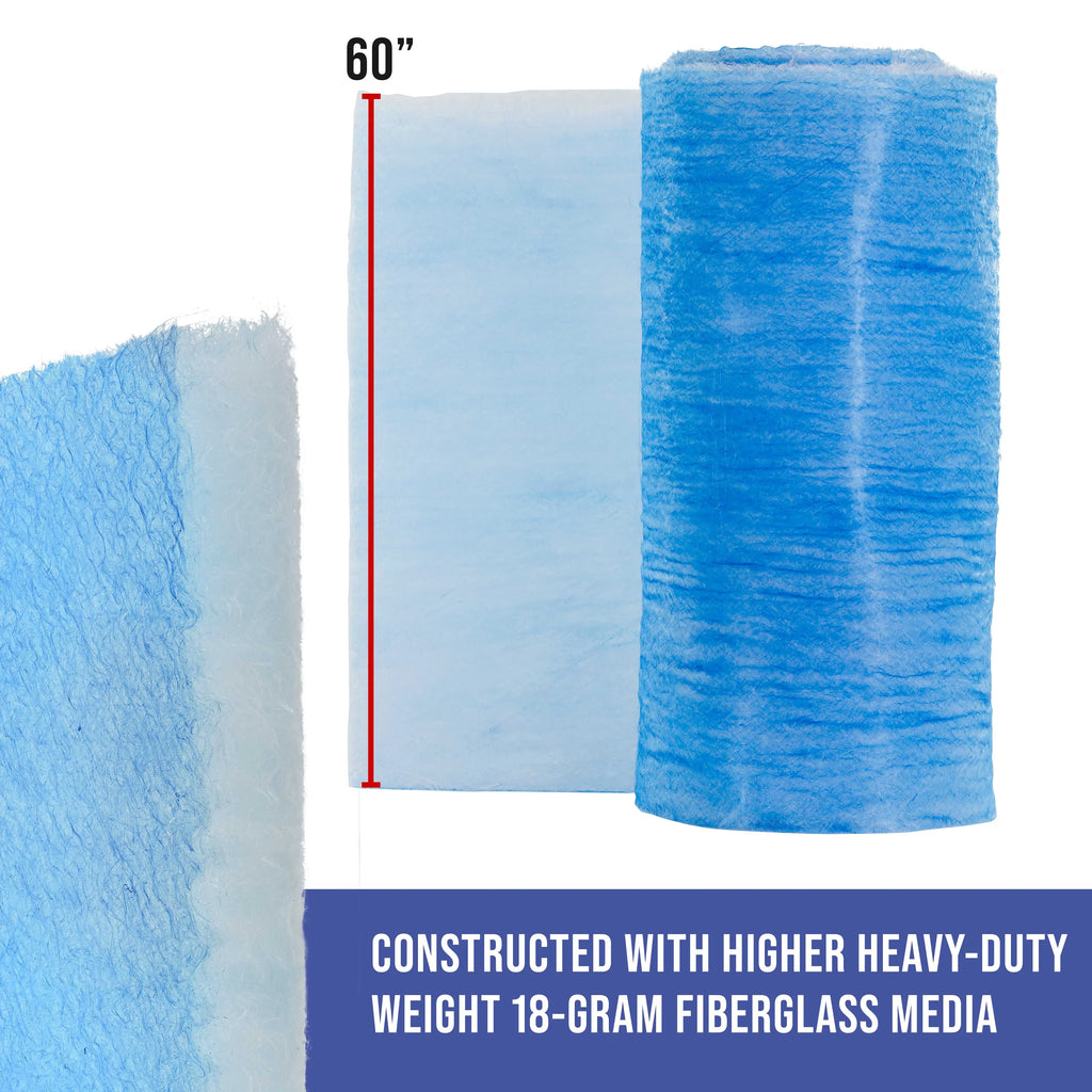 Master Elite Premium Paint Spray Booth Exhaust Filter Roll, 60" x 200' - 18 Gram Heavy-Duty Fiberglass Paint Arrestor - Captures Traps Overspray Paint Particles in Auto Autobody Refinish Booths