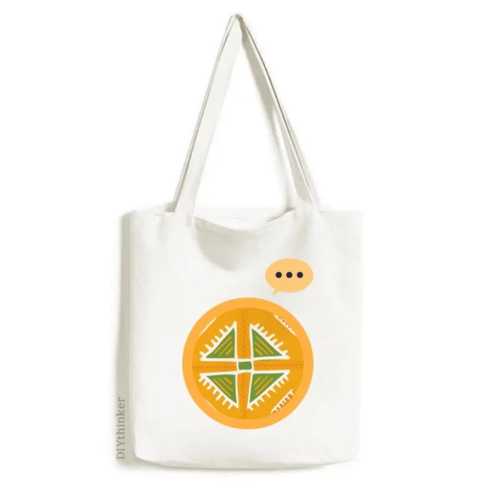 Yellow Triangle Mexico Totems Ancient Civilization Expression Sack Canvas Tote Shoulder Bag