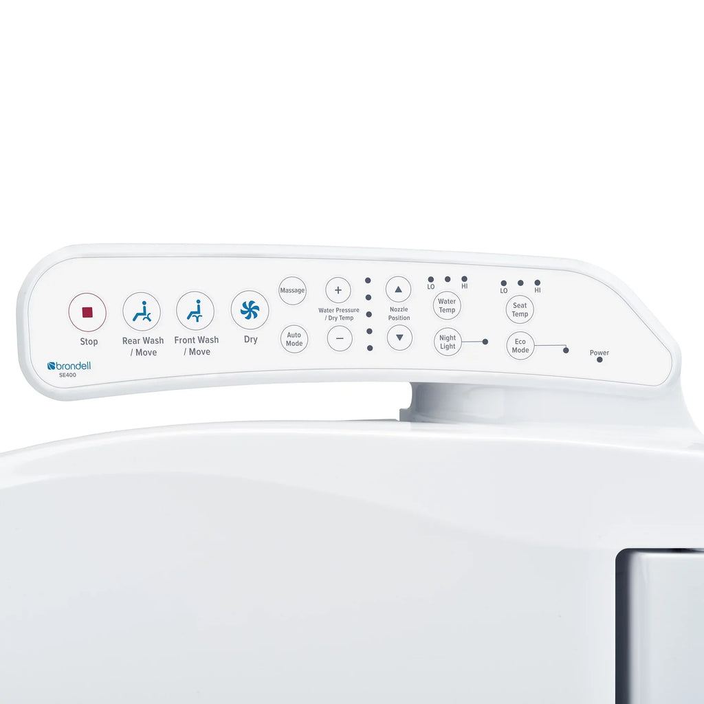 Brondell Swash  Bidet Seat with Sidearm, Dryer and Stainless Steel Nozzle, Round White