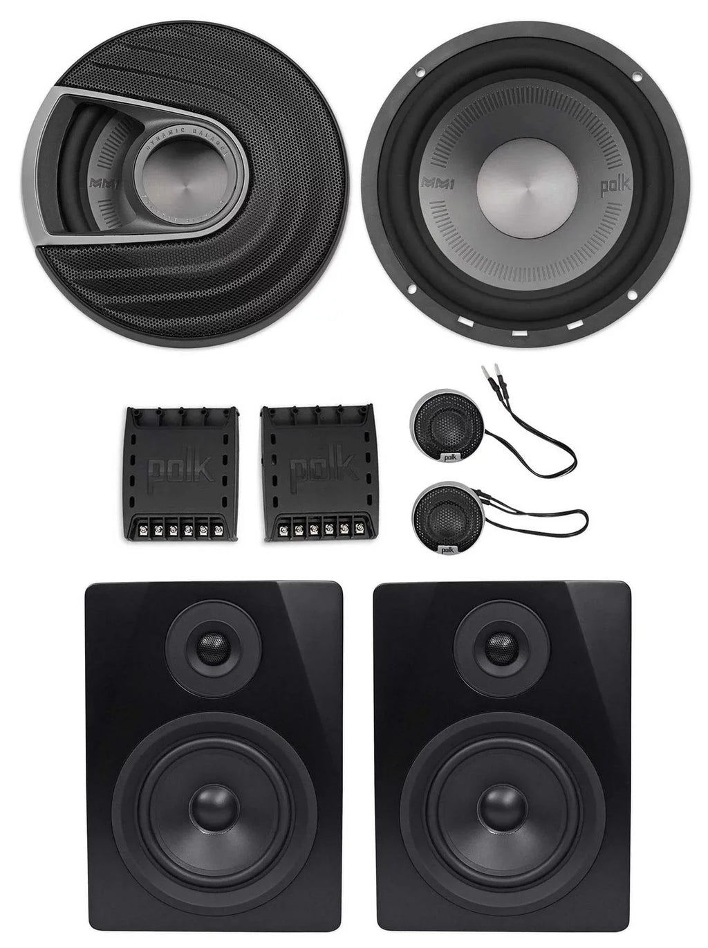 Polk Audio  6.5” 750w Component Car Speakers+Free Powered Monitor Speakers