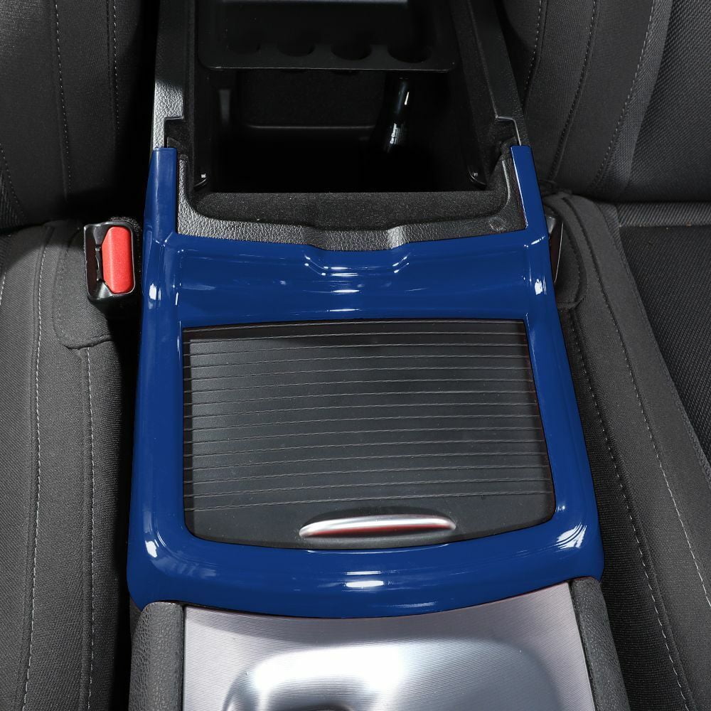 Teledu Inner Central Console Cup Holder Panel Trim Cover + Blue