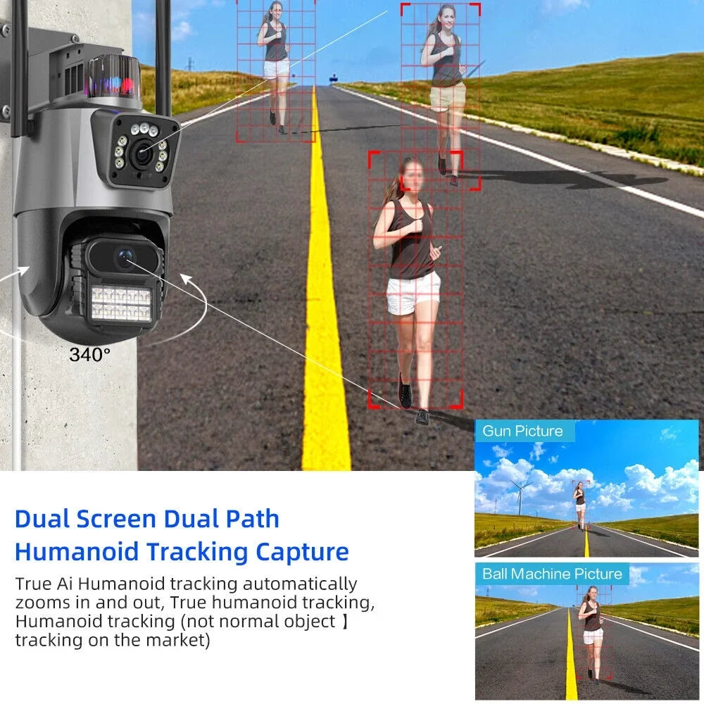 Outdoor Waterproof Camera Real-time Two-Way Audio Enhanced Dual Antenna  Card Slot 1080P