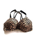 Victoria's Secret Swim Bombshell Add 2 Cups Size Shine Rhinestone Strap Bikini Top Leopard Size 32A