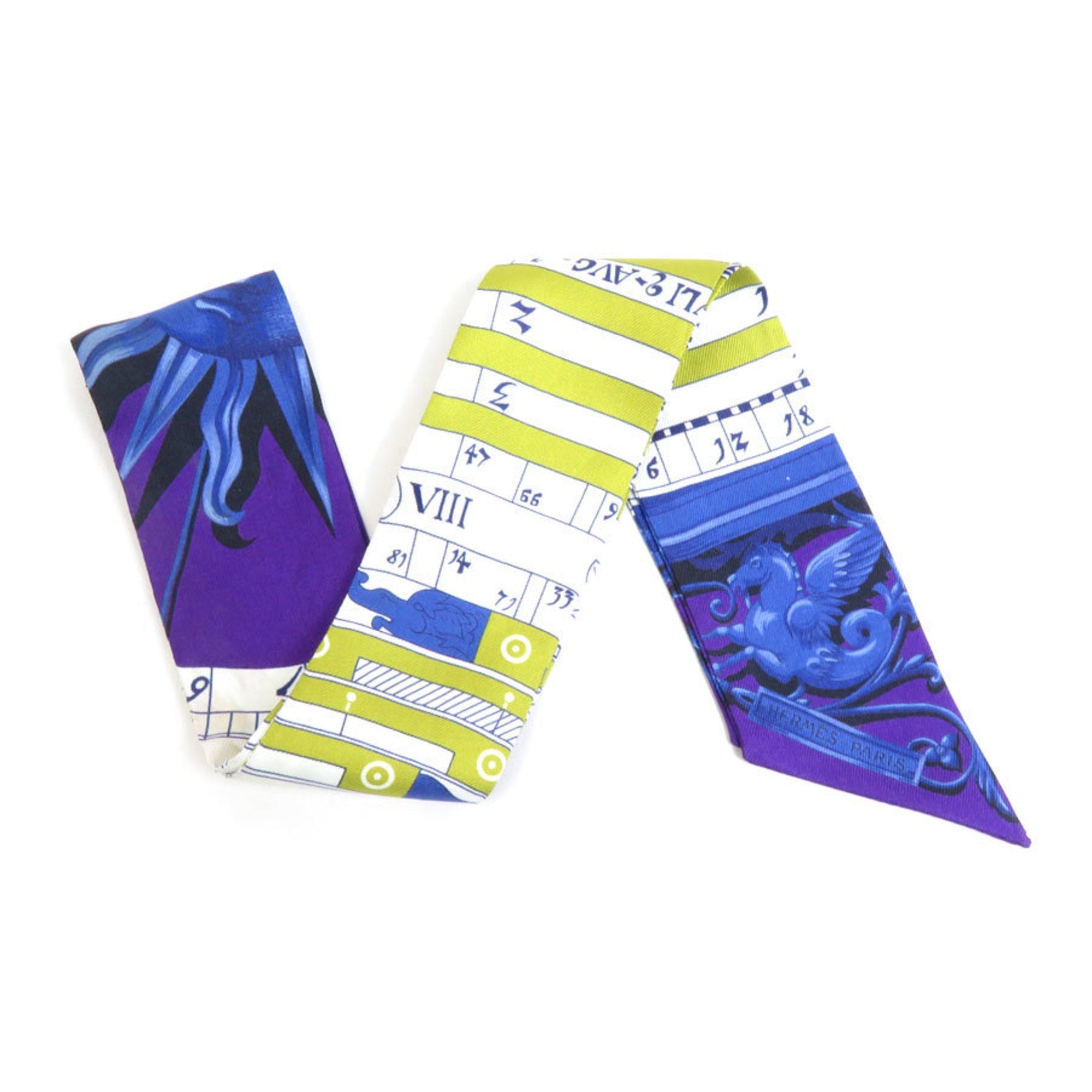 Pre-Owned  Scarf Muffler Twilly Silk Purple/Multicolor Women's (Good)