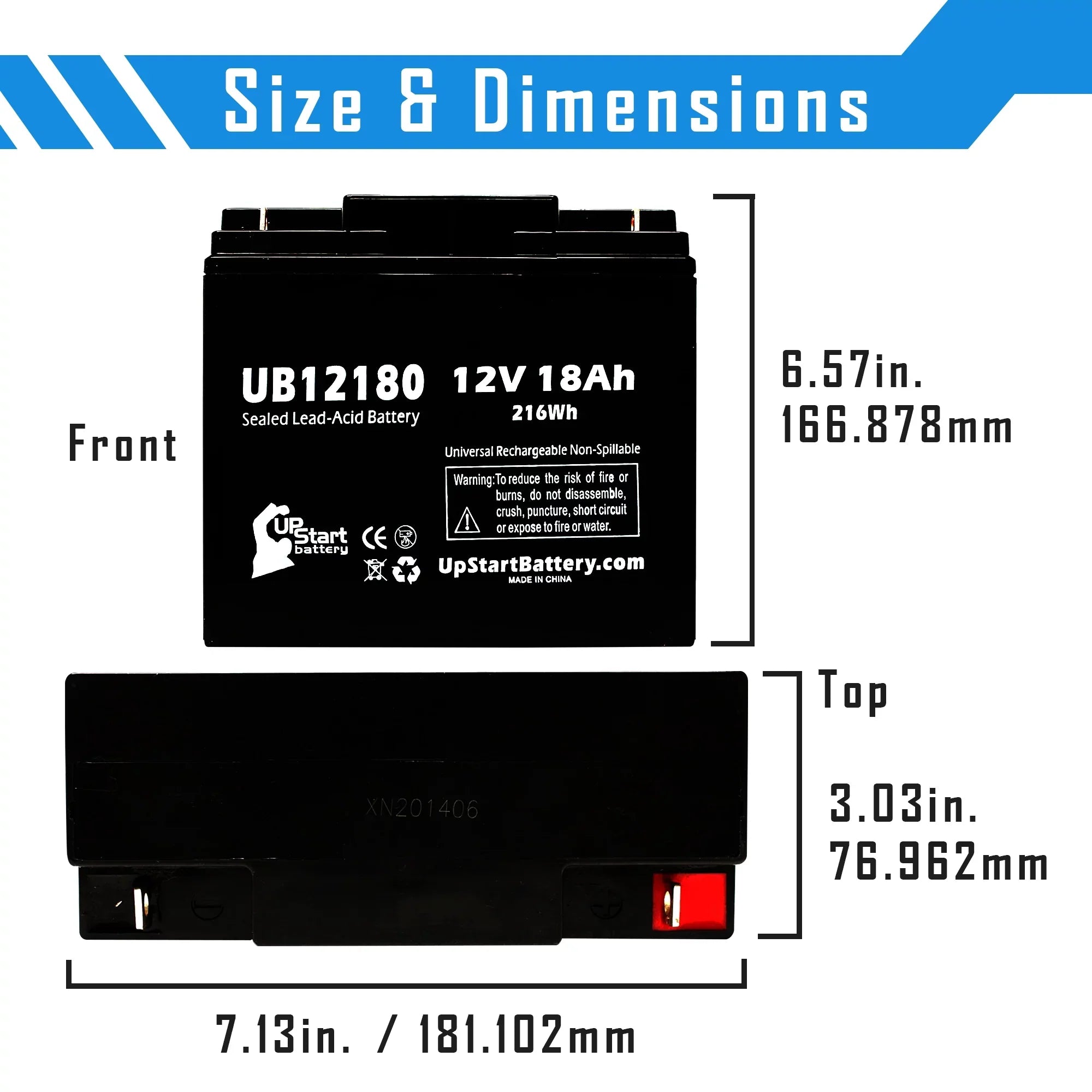 5x Pack - Compatible     Battery - Replacement  Universal Sealed Lead Acid Battery (12V, 18Ah, 18000mAh,  Terminal, , )