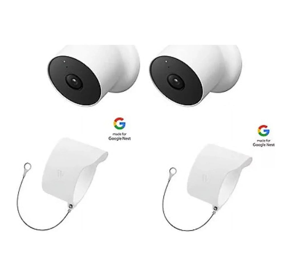 Restored Google Nest Camera 2pk with  Anti-Theft Mount 2pk (Refurbished)