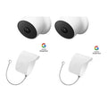 Restored Google Nest Camera 2pk with  Anti-Theft Mount 2pk (Refurbished)
