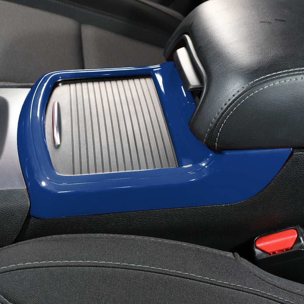 Teledu Inner Central Console Cup Holder Panel Trim Cover + Blue