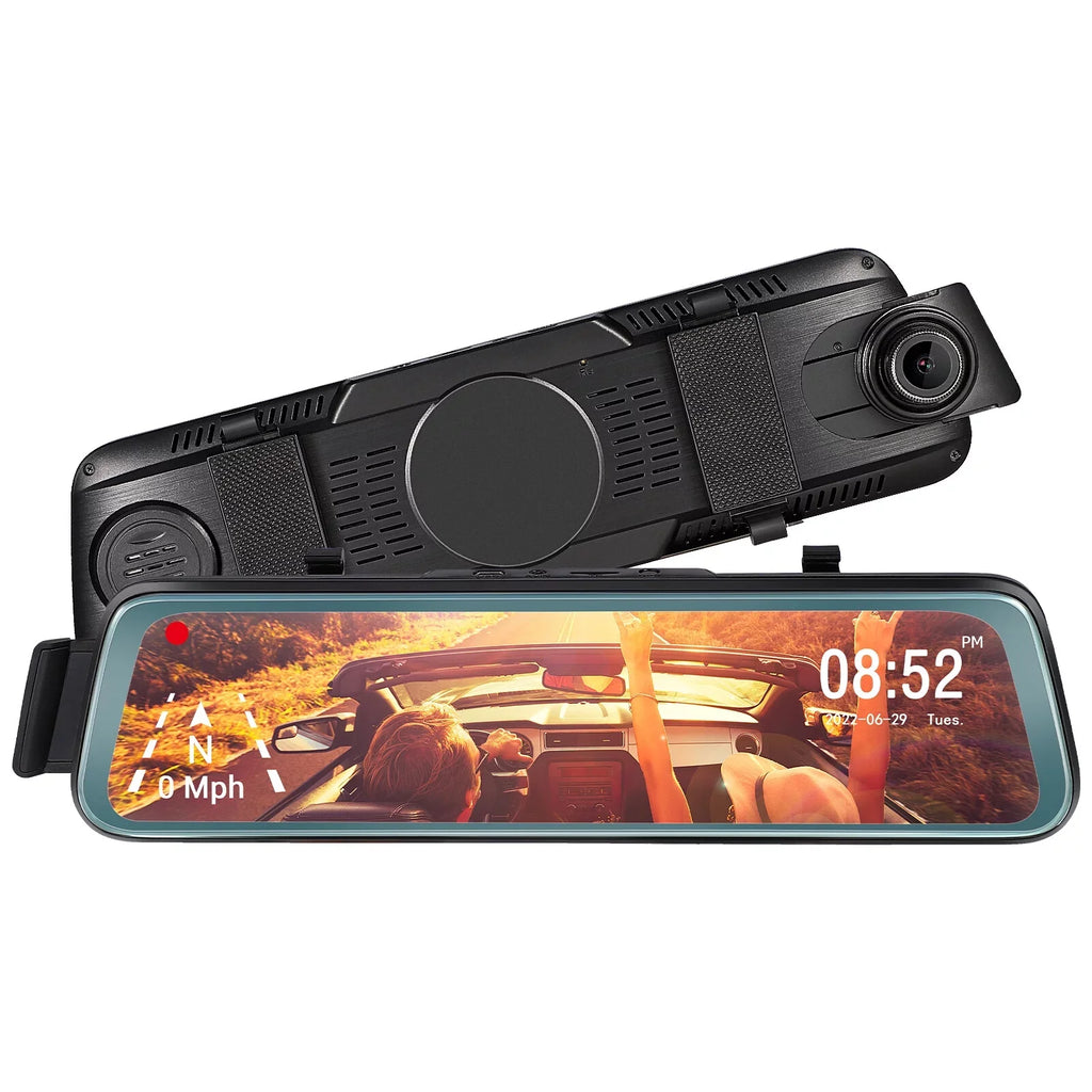 Cheefull 10' Mirror Camera Front and Rear 1080P Backup Camera  ' Mirror Dash Cam Rear ViewFHD Full Touch Screen w Loop Recording, -Sensor, Parking Monitor 170° Wide Angle