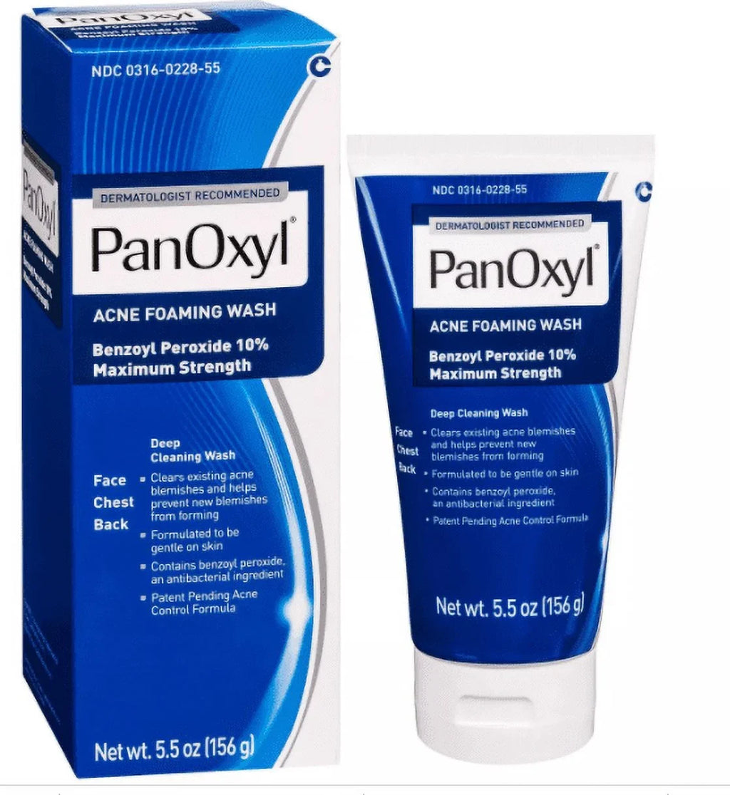 PanOxyl 10% Acne Foaming Wash 5.5 oz (Pack of 2)
