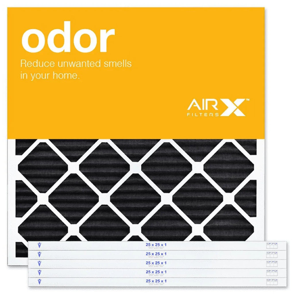 AIRx Filters Odor 25x25x1 Air Filter  8  Furnace Pleated Air Filter Replacement Box of 6, Made in the