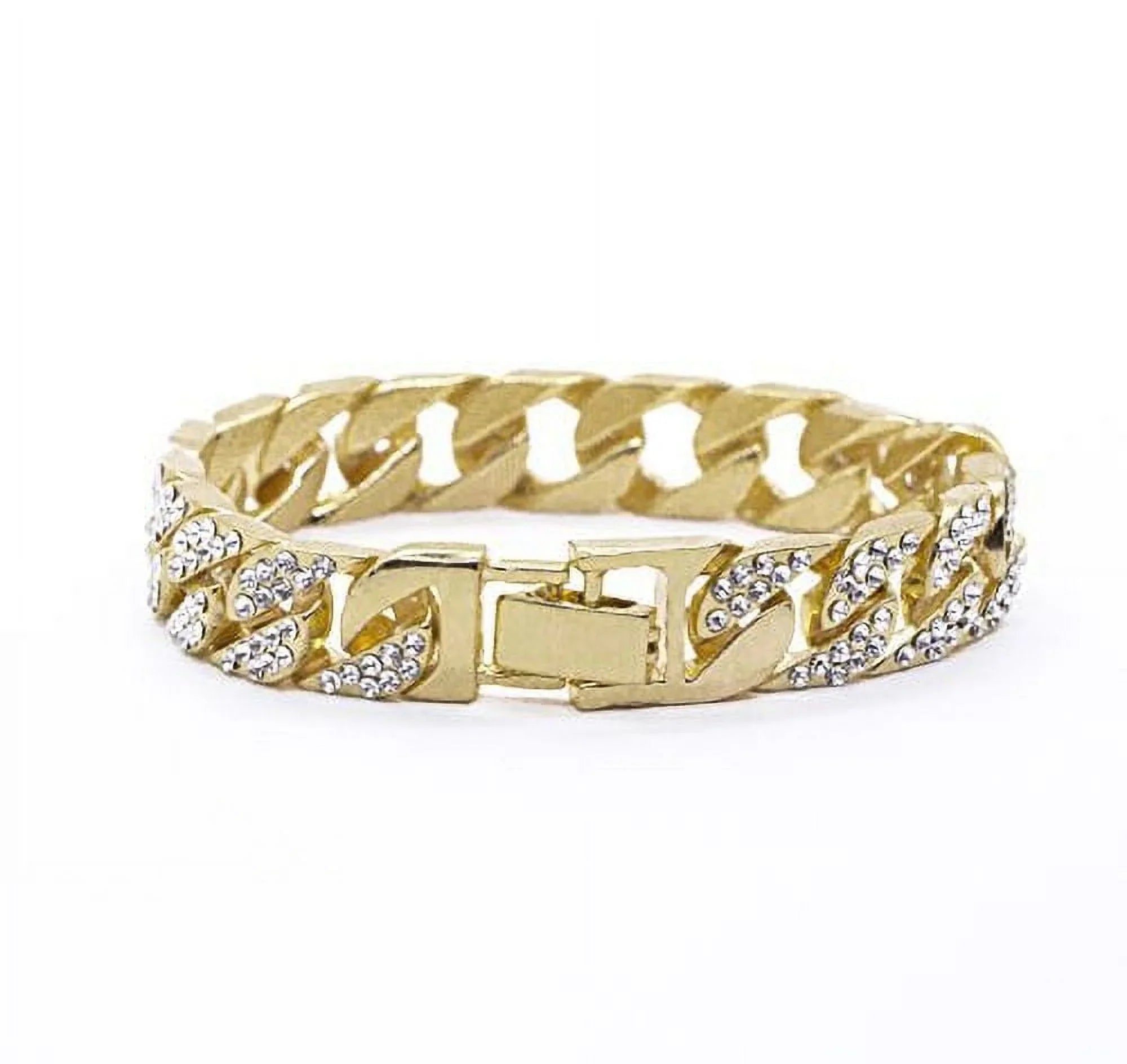 Big Rocks Fully Iced Out Diamond Mens Watch w/Easy Read Date & Day - Designer Hip Hop Blinged Out Timepiece -  (- Gold -)