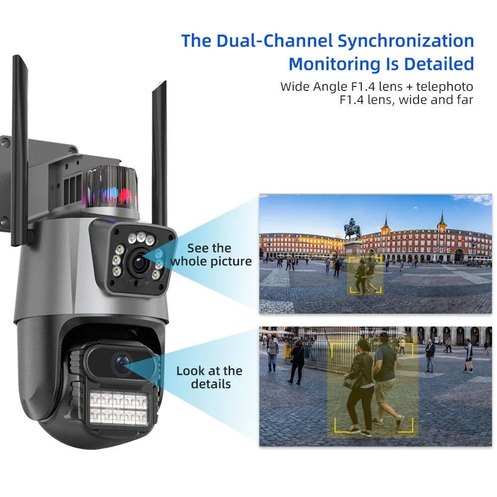 Outdoor Waterproof Camera Real-time Two-Way Audio Enhanced Dual Antenna  Card Slot 1080P
