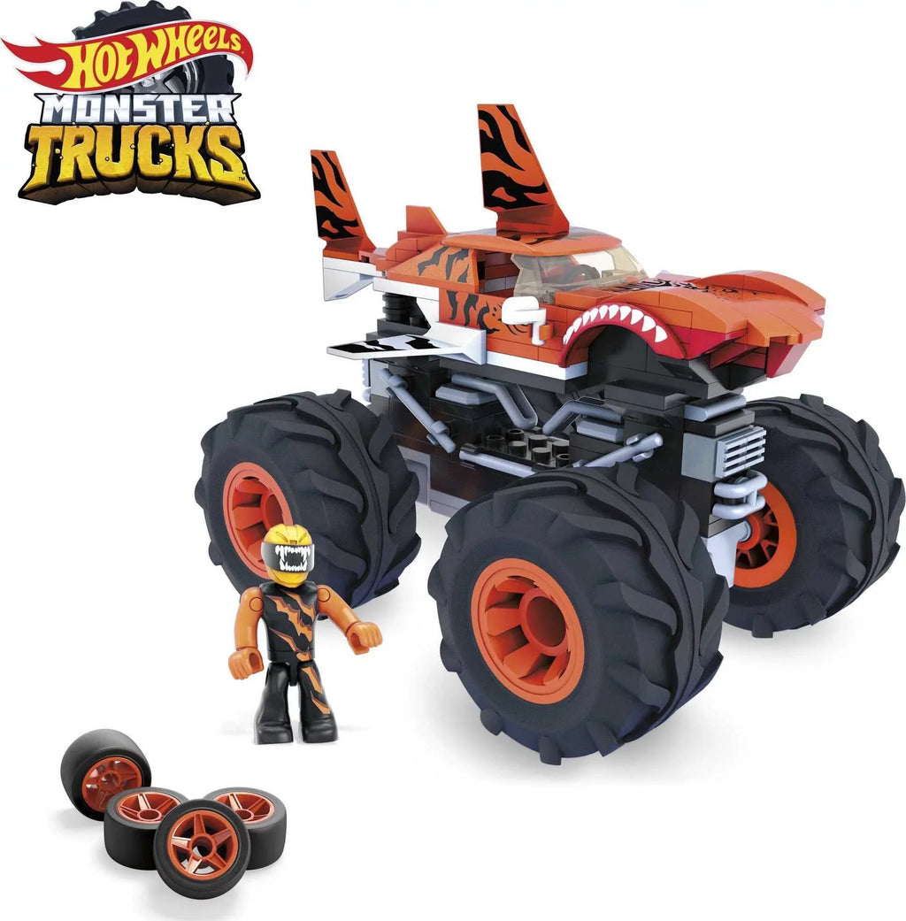 Hot Wheels Tiger Shark Monster Truck Building Set with 1 Figure (187 Pieces)