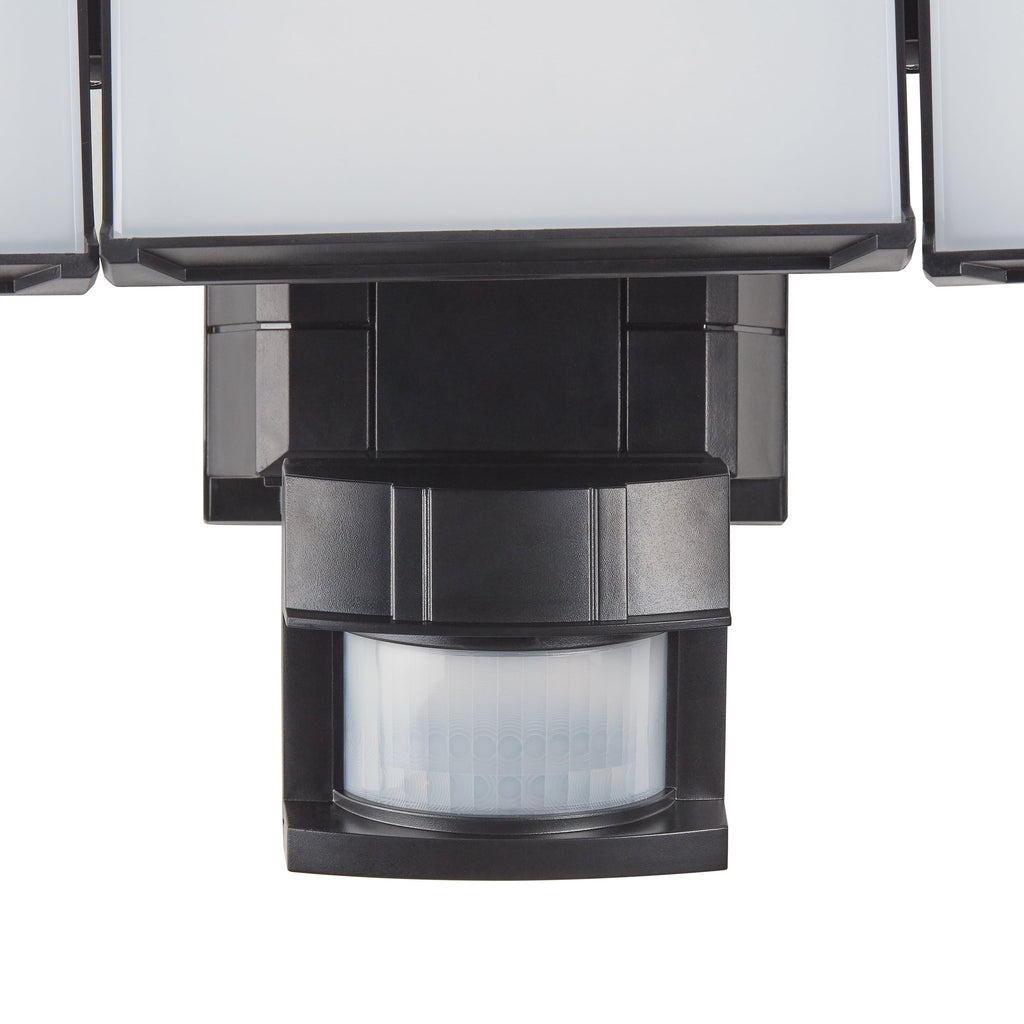 Hyper Tough Solar Three Head  Motion Sensing Security Flood Light, Outdoor, Black, 2000 Lumen