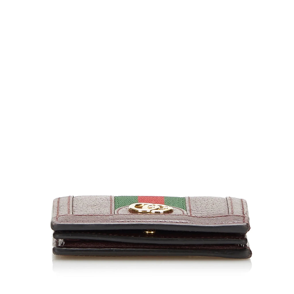 Pre-Owned Authenticated Gucci Ophidia Calf Leather Red Small Wallets Unisex (Good)