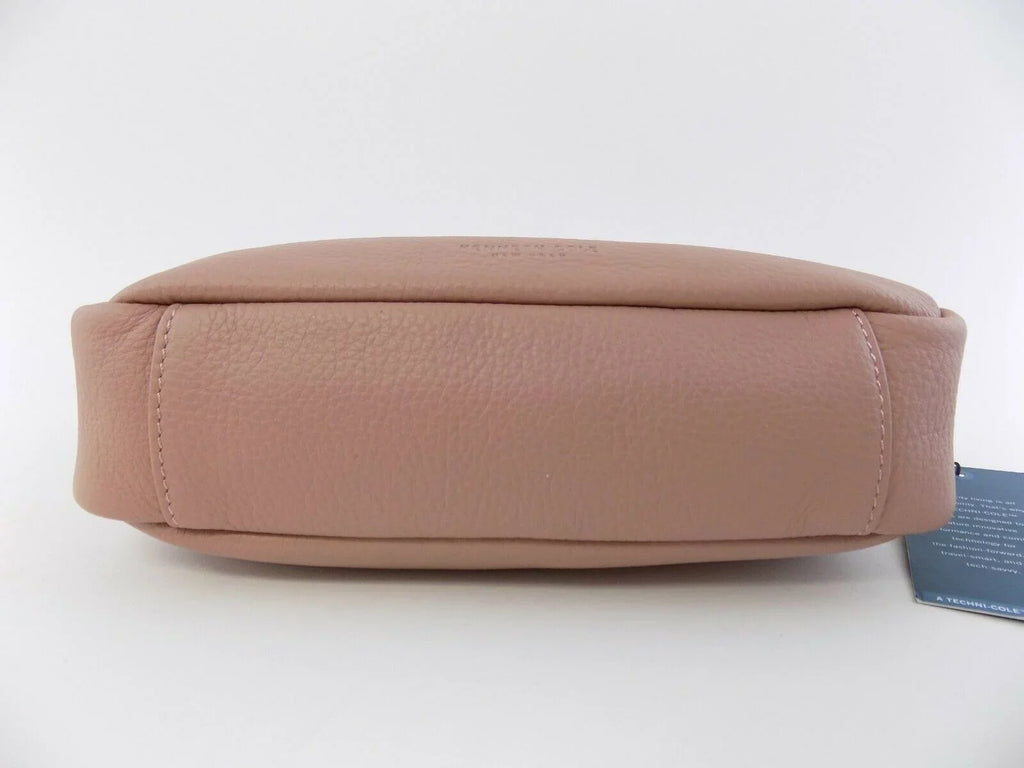 Kenneth Cole New York Christie Crossbody Handbag Leather Gold Zip Dark Pink