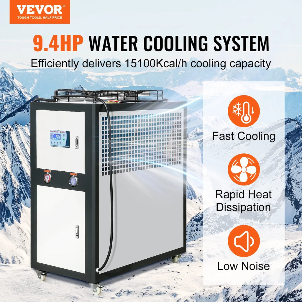Air-cooled Industrial Water Chiller 9.4HP 16 Gal 60L for Cooling Water