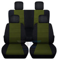 '-Designenclosures Fits 2007-2010 Jeep Wrangler  2-Door Cotton Seat Covers:Black and Hunter Green - Front & Rear Solid Bench