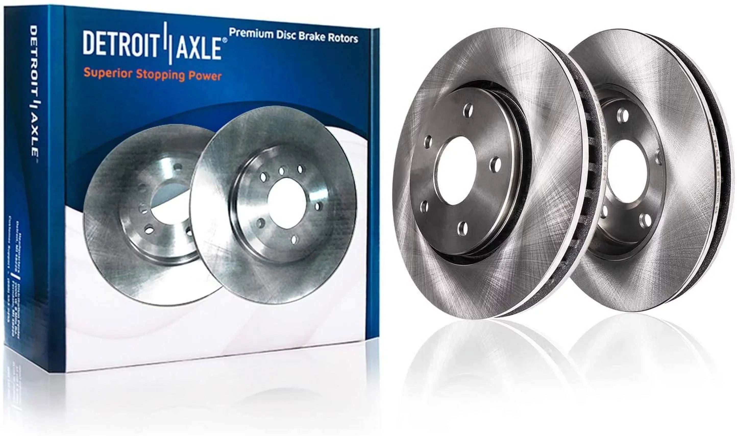 Detroit Axle - Front Brake Kit for 1998-2002 Ford Crown Victoria Mercury Grand Marquis Lincoln Town Car Disc Brake Rotors and Ceramic Brakes Pads 1999 2000 2001 Replacement