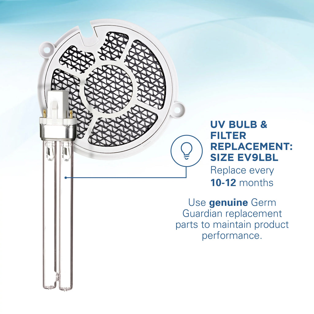 GermGuardian Tabletop - Air Sanitizer with 2 Speeds Reduces Odors and Germs, , Black