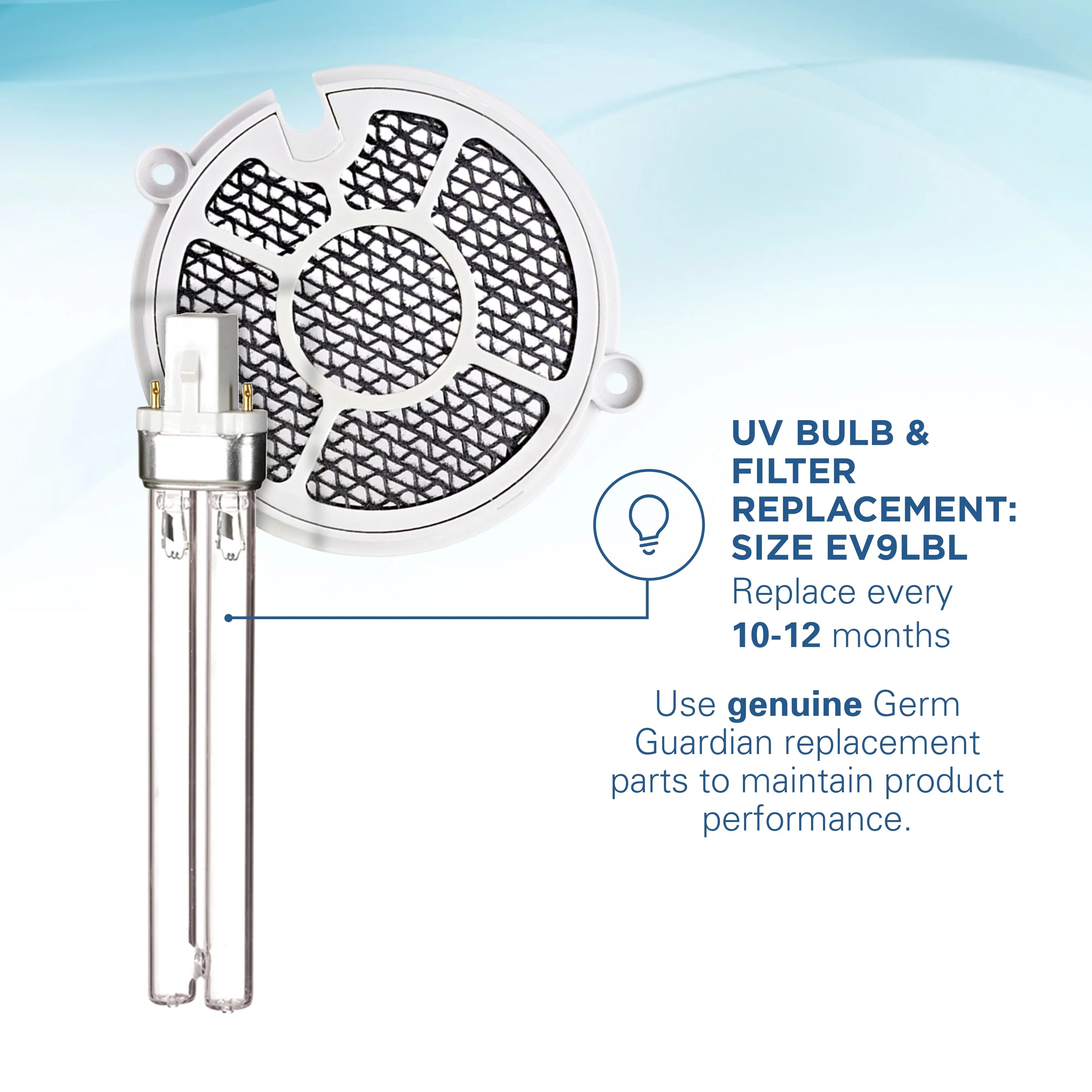 GermGuardian Tabletop - Air Sanitizer with 2 Speeds Reduces Odors and Germs, , Black