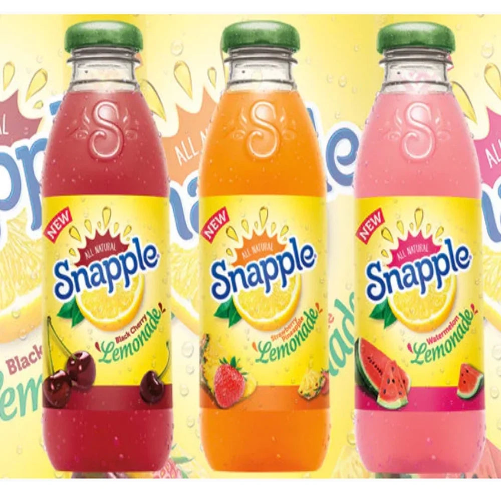 Snapple 16 Oz Lemonade Variety Pack 16, 5 Watermelon Lemonade, 6 Black Cherry Lemonade, 5 Strawberry Pineapple