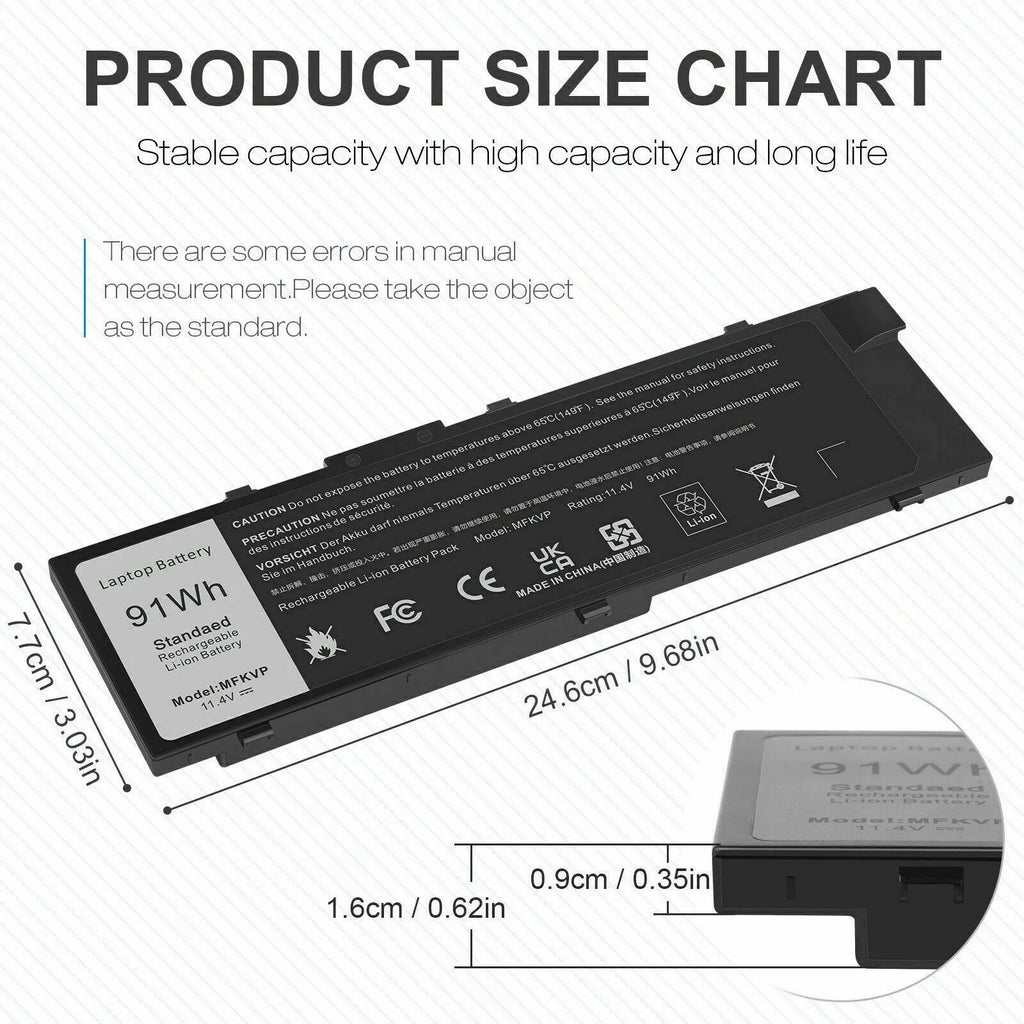Battery For Dell Precision 15 7510 7520 17 7710 7720