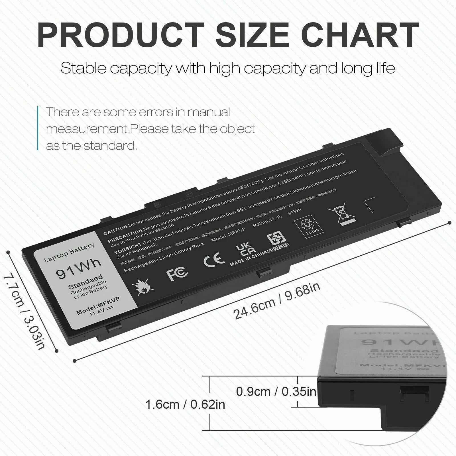 Battery For Dell Precision 15 7510 7520 17 7710 7720