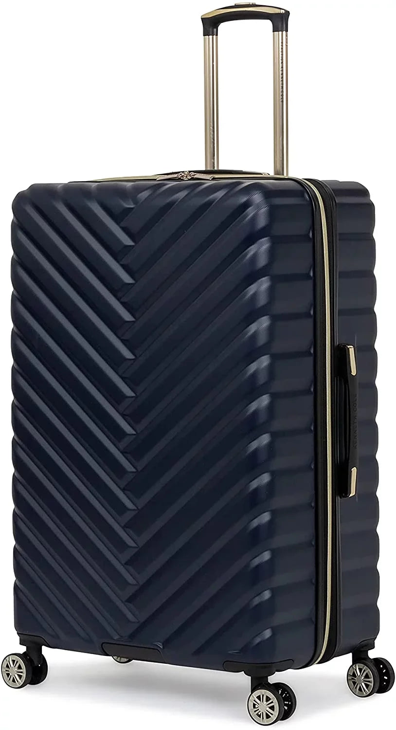 Kenneth Cole  Madison Square Lightweight Hardside Chevron Expandable Spinner Luggage, Navy, 28-Inch Checked 28-Inch Checked Navy