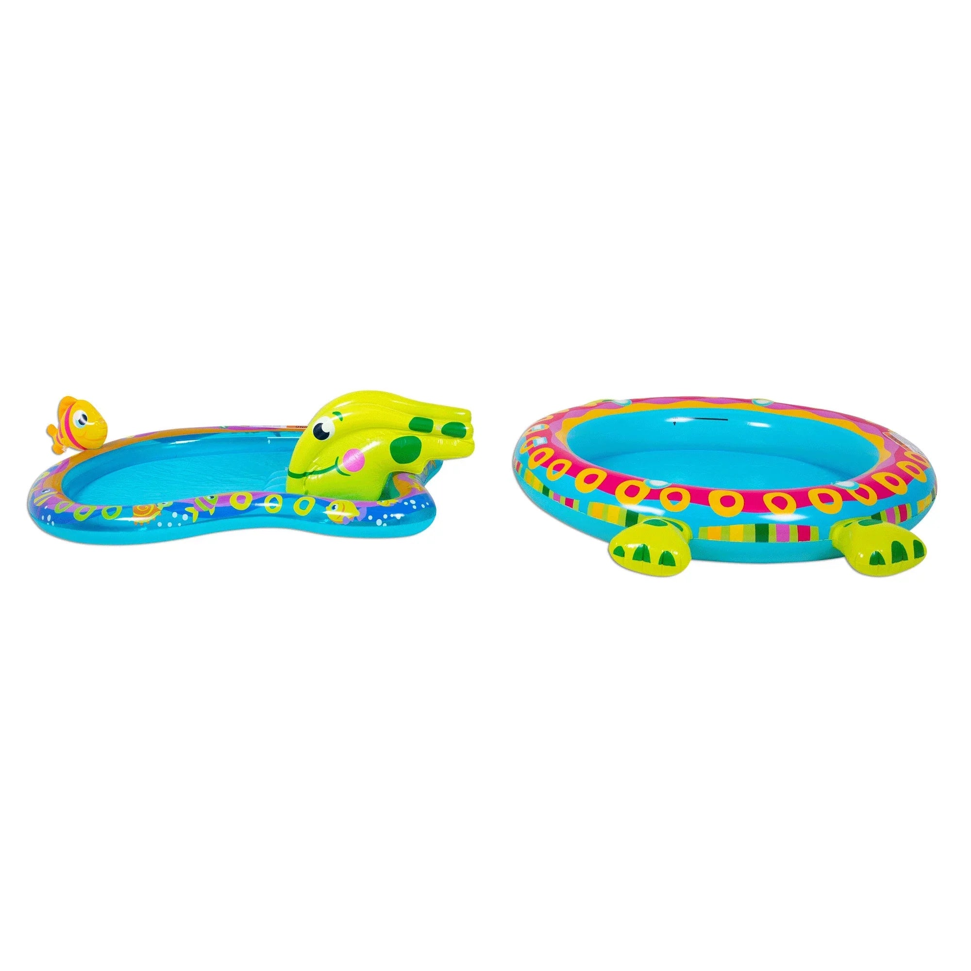 Banzai Shade ' Slide Turtle Inflatable Kiddie Splash Pool with Sprinkler