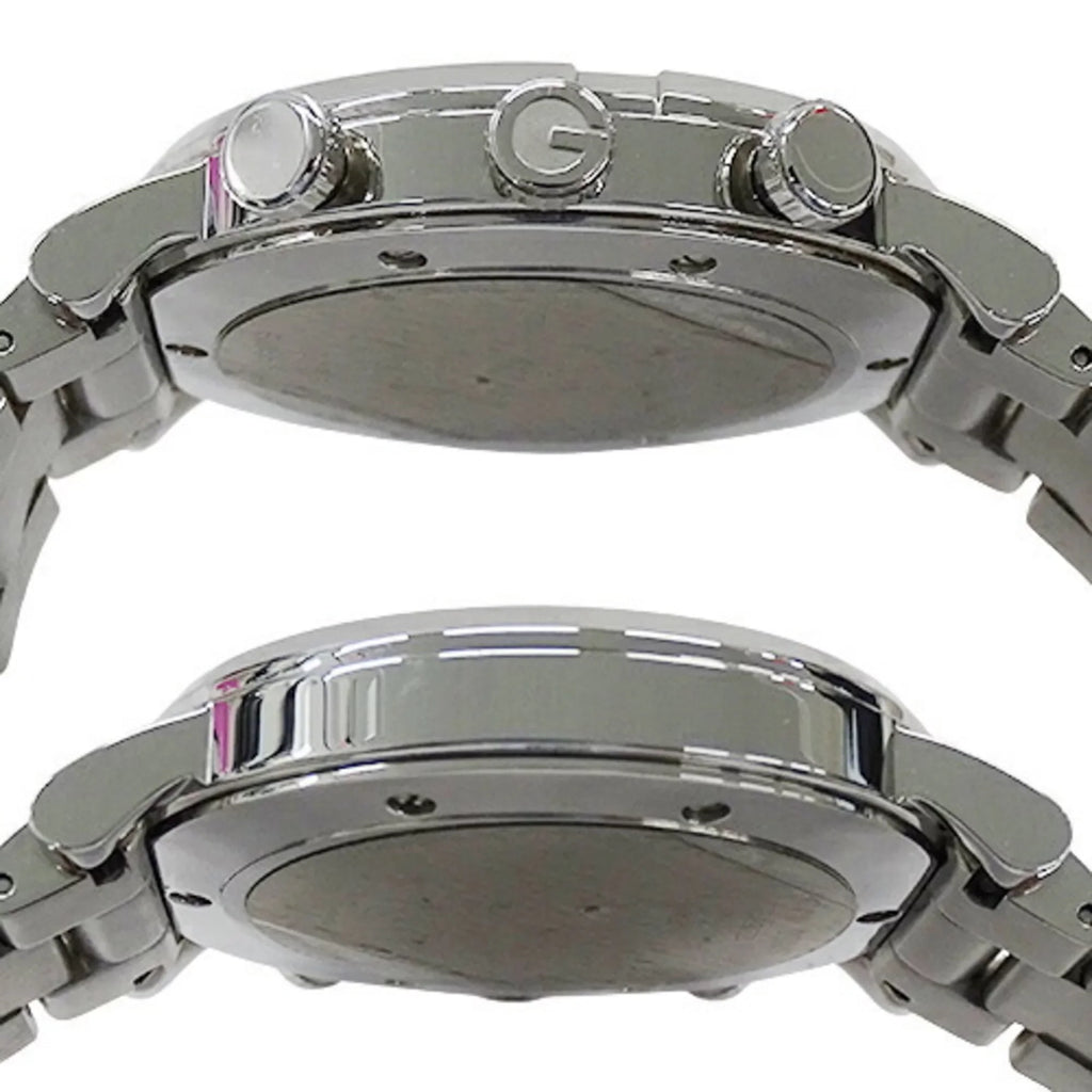 Used Gucci  watch men's  chrono date quartz stainless steel  101M  silver black