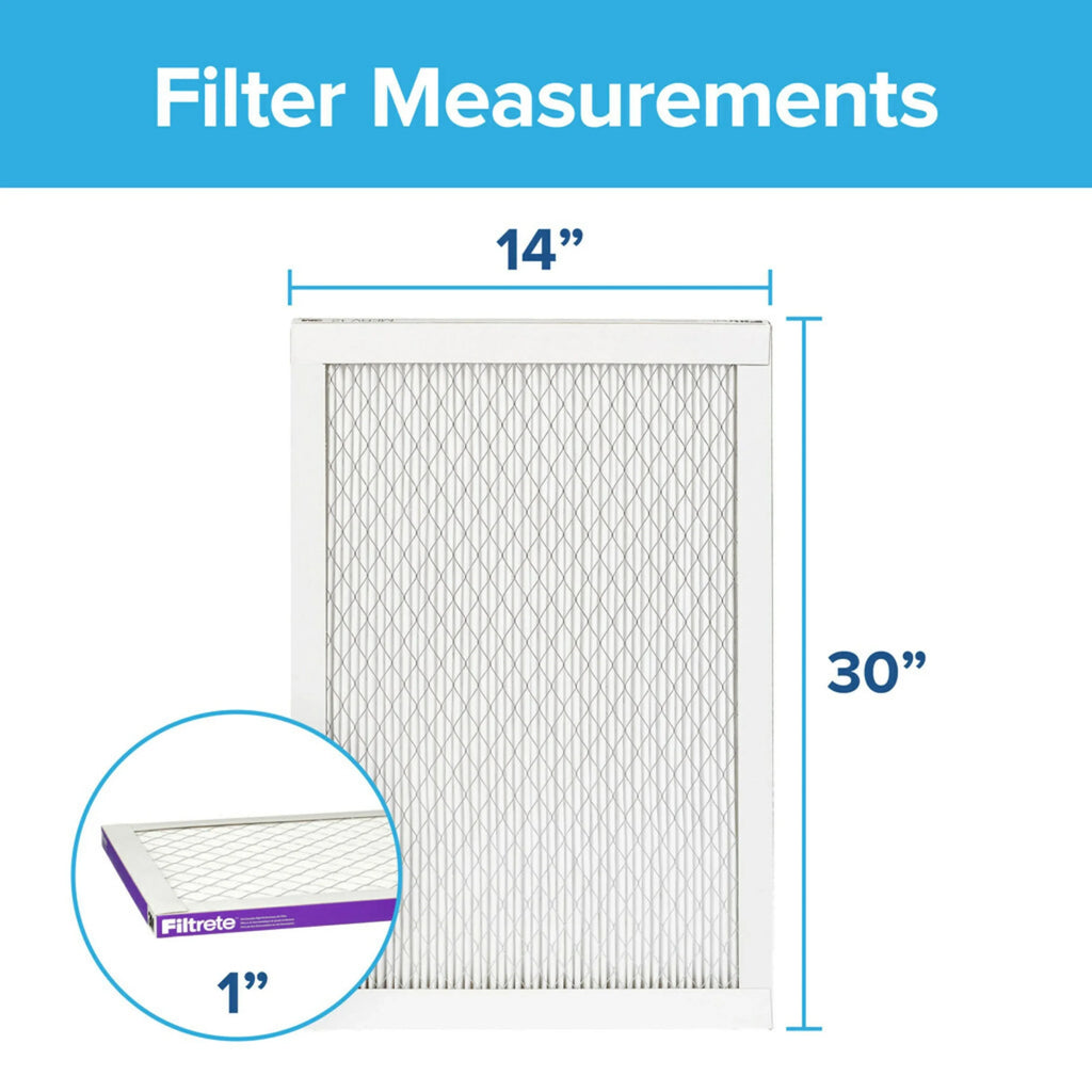 Filtrete 14x30x1 Air Filter,  1500  12, Advanced Allergen Reduction, 4 Filters