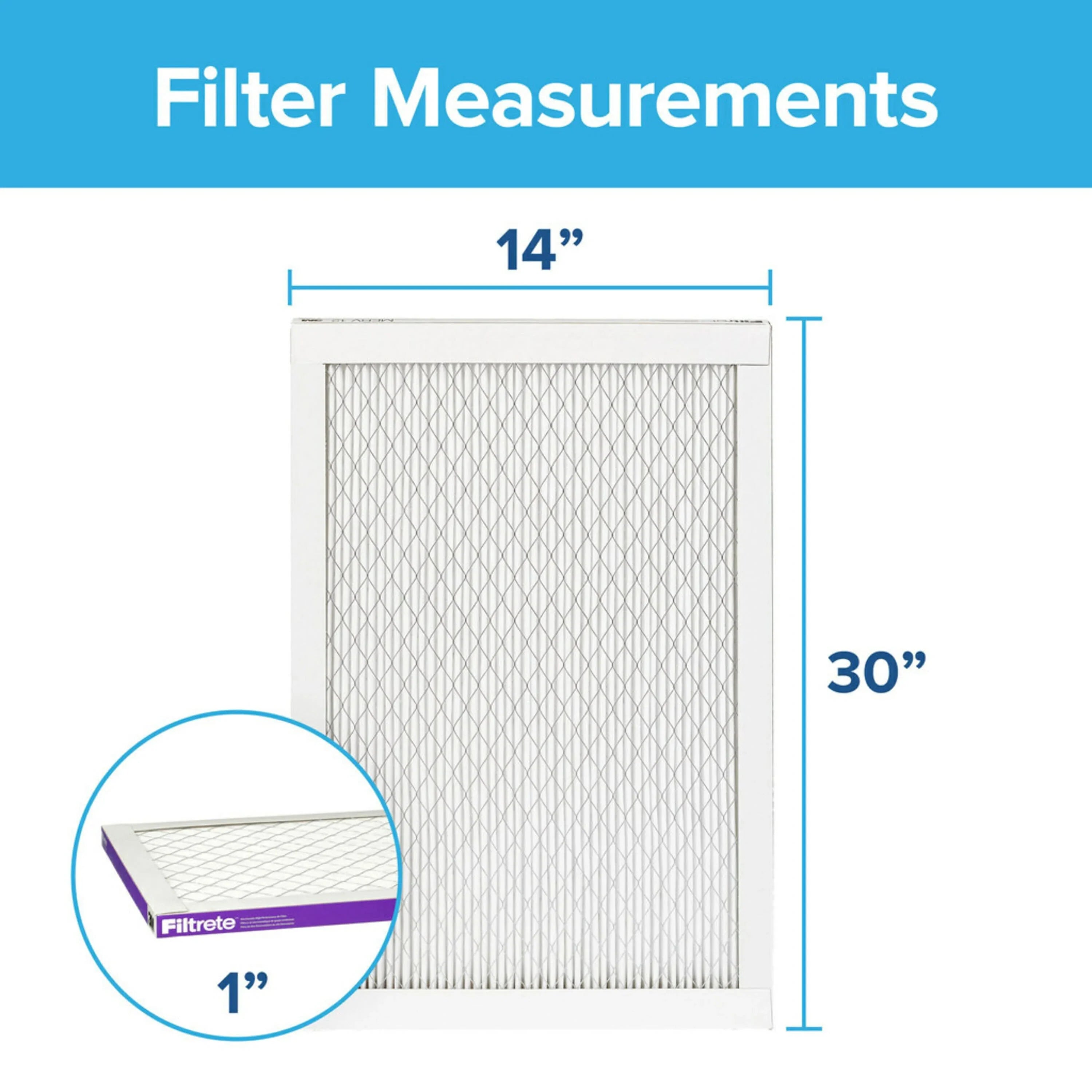 Filtrete 14x30x1 Air Filter,  1500  12, Advanced Allergen Reduction, 4 Filters