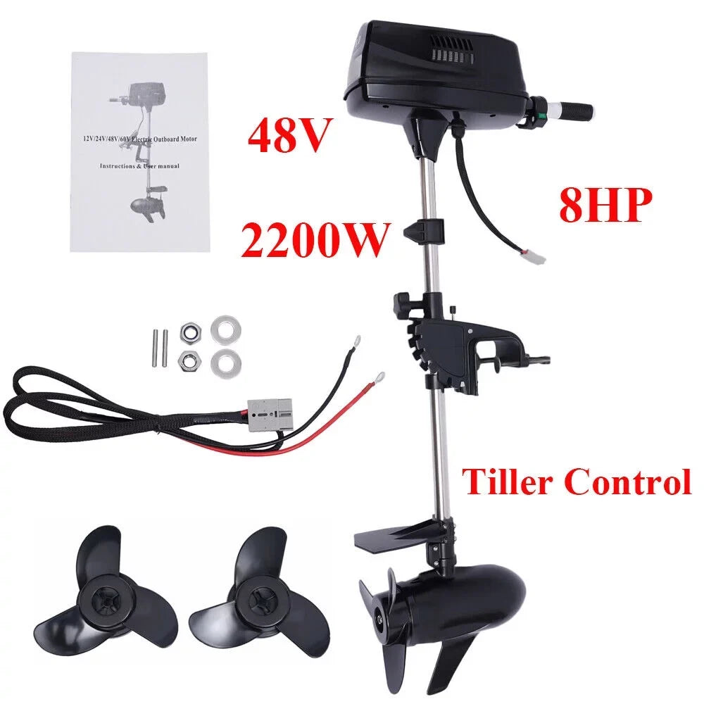 TOOL1SHOoo 48V Electric Outboard Engine with 8 Horsepower and 2200W for Aquaculture Fishing Outdoor Adventure