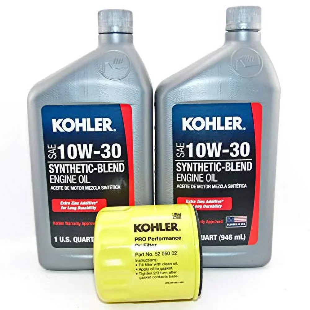 2  Kohler Synthetic Blend 10W30 Engine Oil and 52 050 02 Kohler Oil Filter