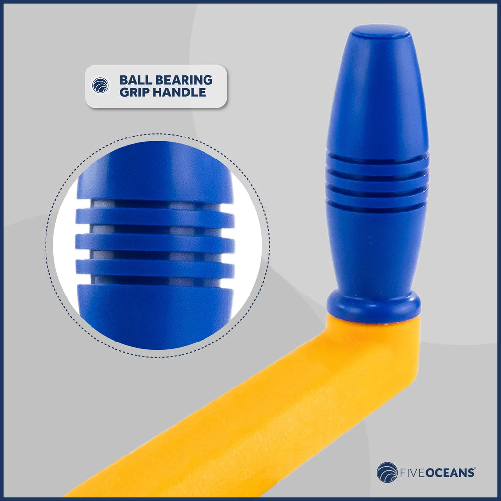 Five Oceans 8" Sailvessel Winch Handle, 2-Pack Universal Floating Winch Handle, Lock�in Mechanism, Orange and Blue, Lightweight and Strong, Fiberglass Reinforced Plastic - -