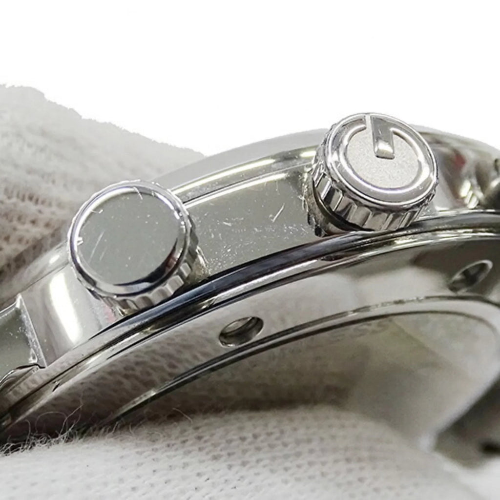 Used Gucci  watch men's  chrono date quartz stainless steel  101M  silver black