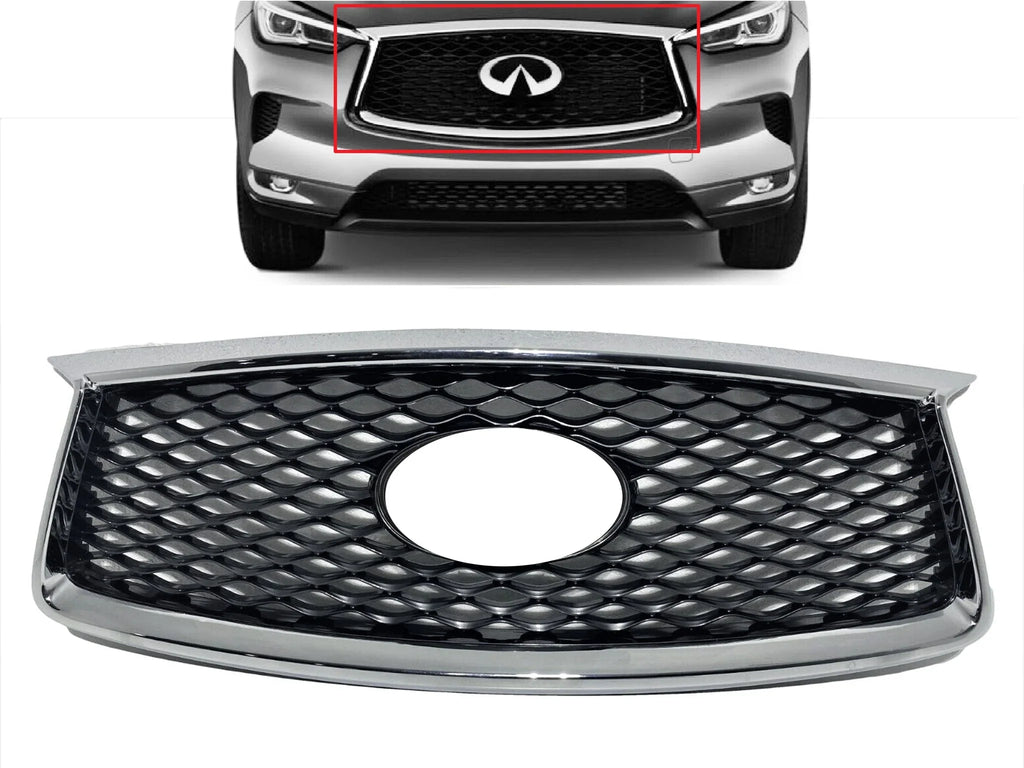 2019 2020 2021 Compatible With Infiniti  Grille Front Bumper Upper Grille With Camera Option