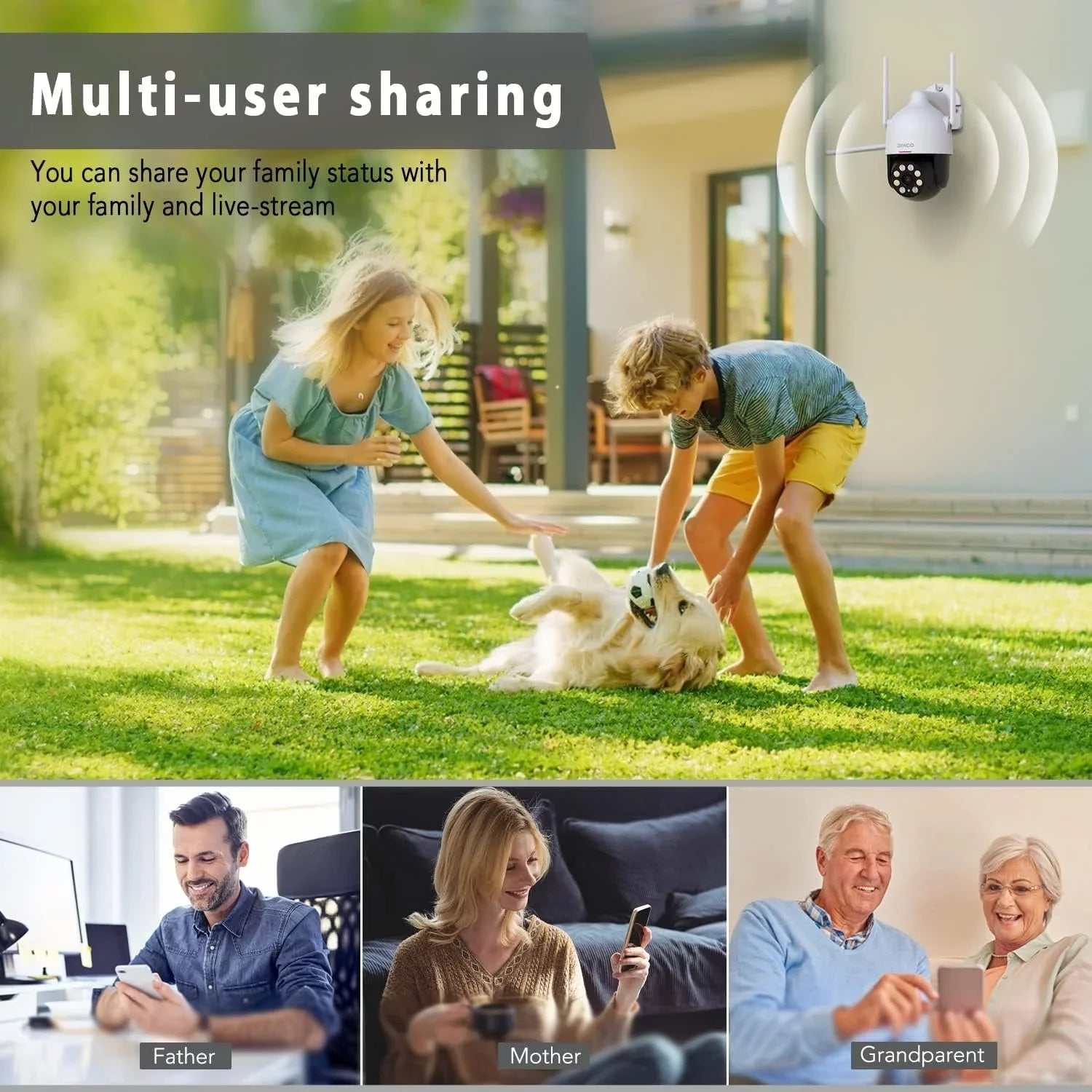 Wired Security Camera with Spotlight, 2K WiFi Camera Night Vision 360° View, Waterproof Outdoor Camera, Surveillance Camera with  Motion Sensor, 2 Way Audio