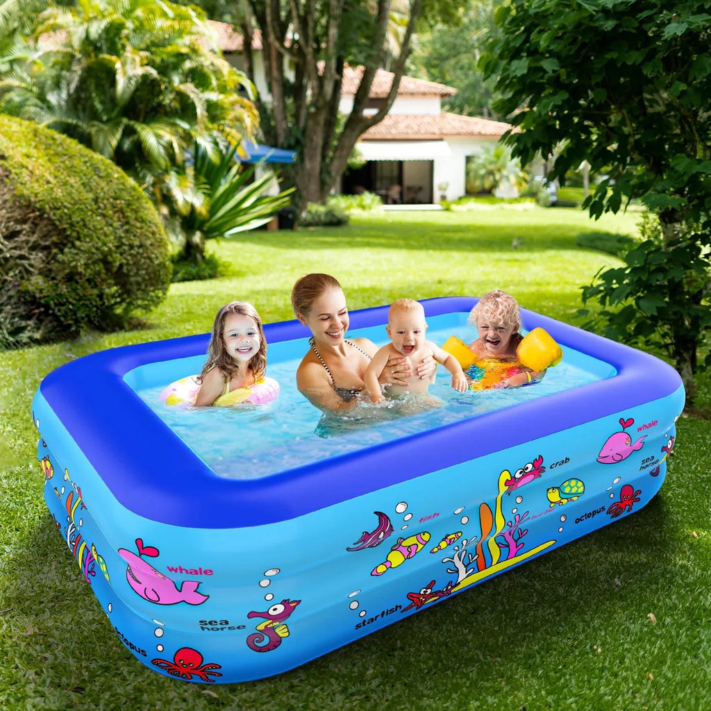 Inflatable Pool 83 * 57 * 26 inch, 3-Story Large Children's Family Lounge Swimming Pool