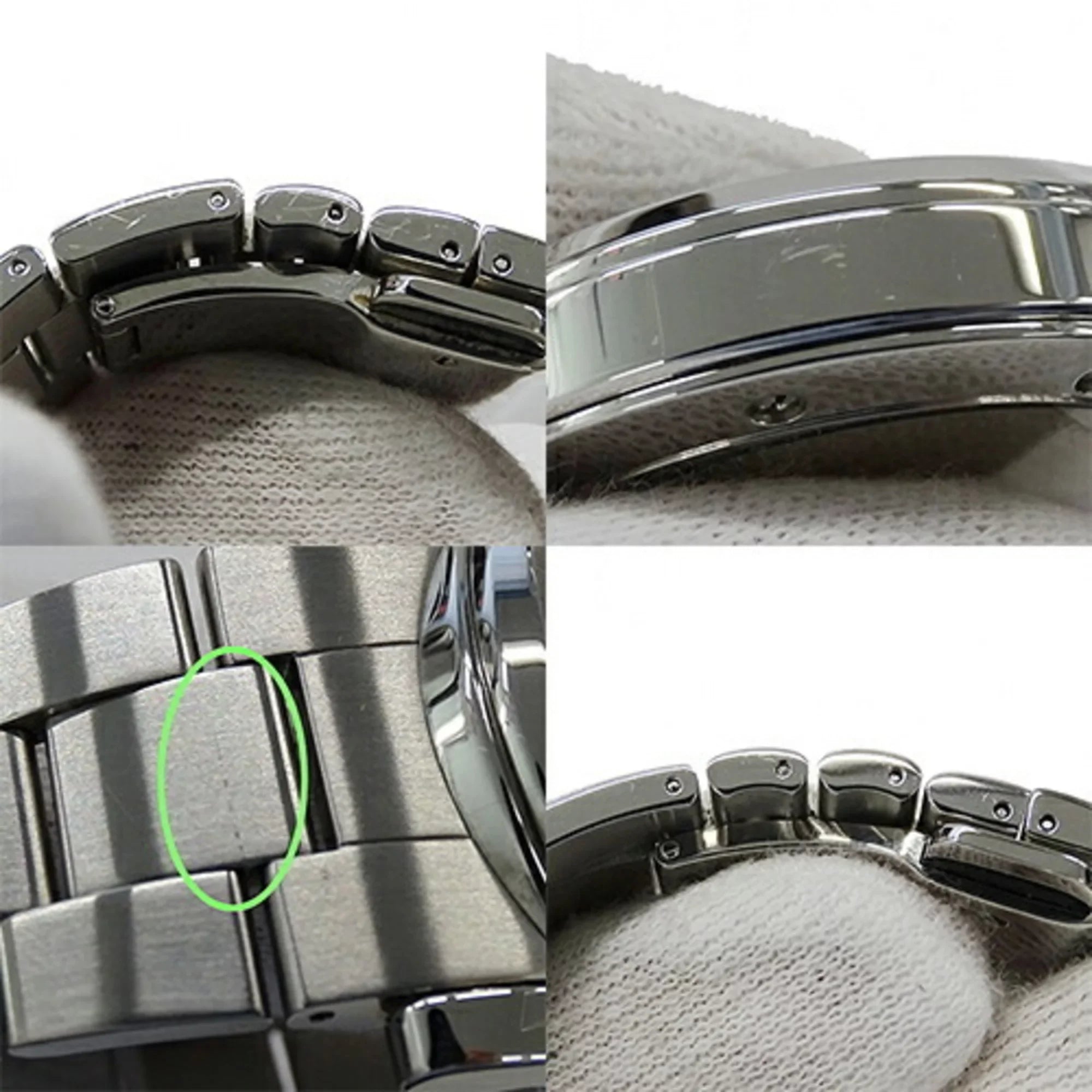Used Gucci  watch men's  chrono date quartz stainless steel  101M  silver black