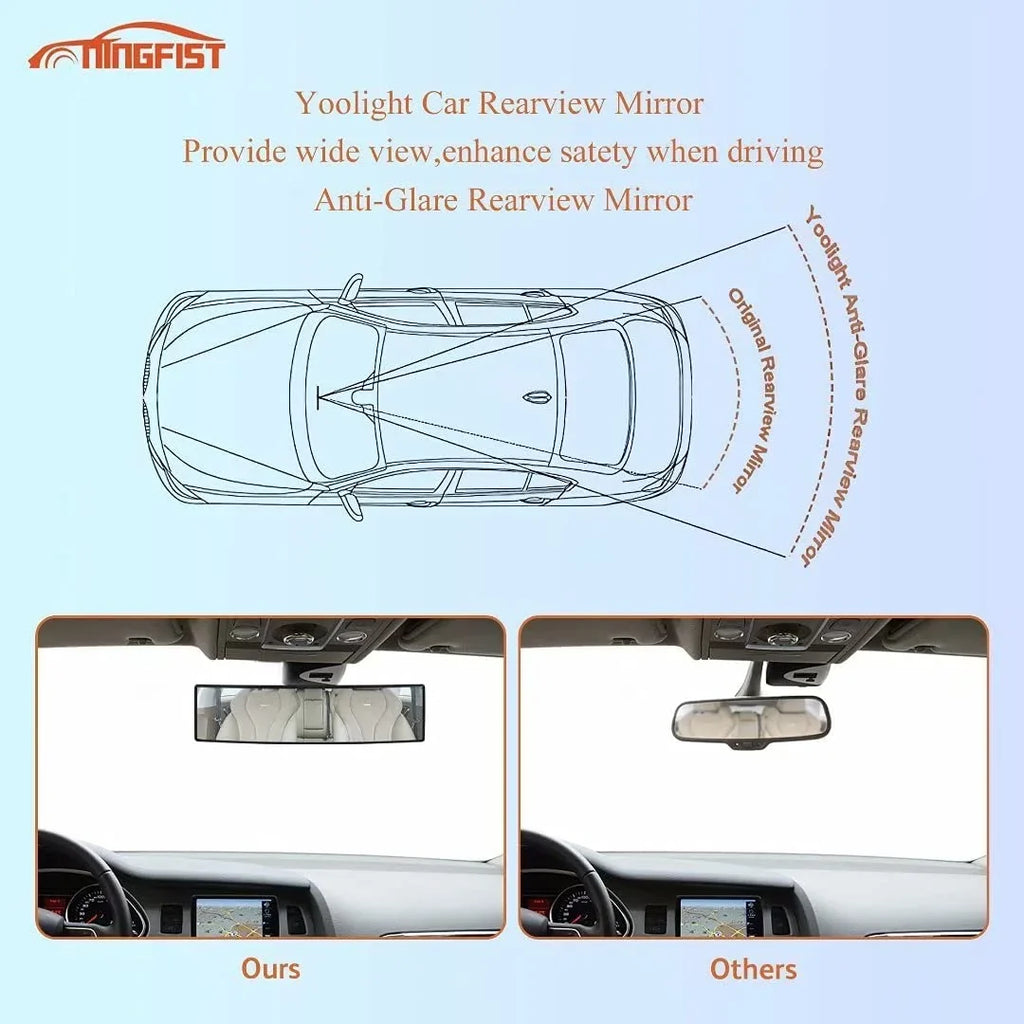 Rear view Mirror Rearview Mirror Wide Angle Broadway Panoramic Anti Glare Mirror Blindspot Accessories Universal Interior Car Convex Mirror for Car  Trucks.