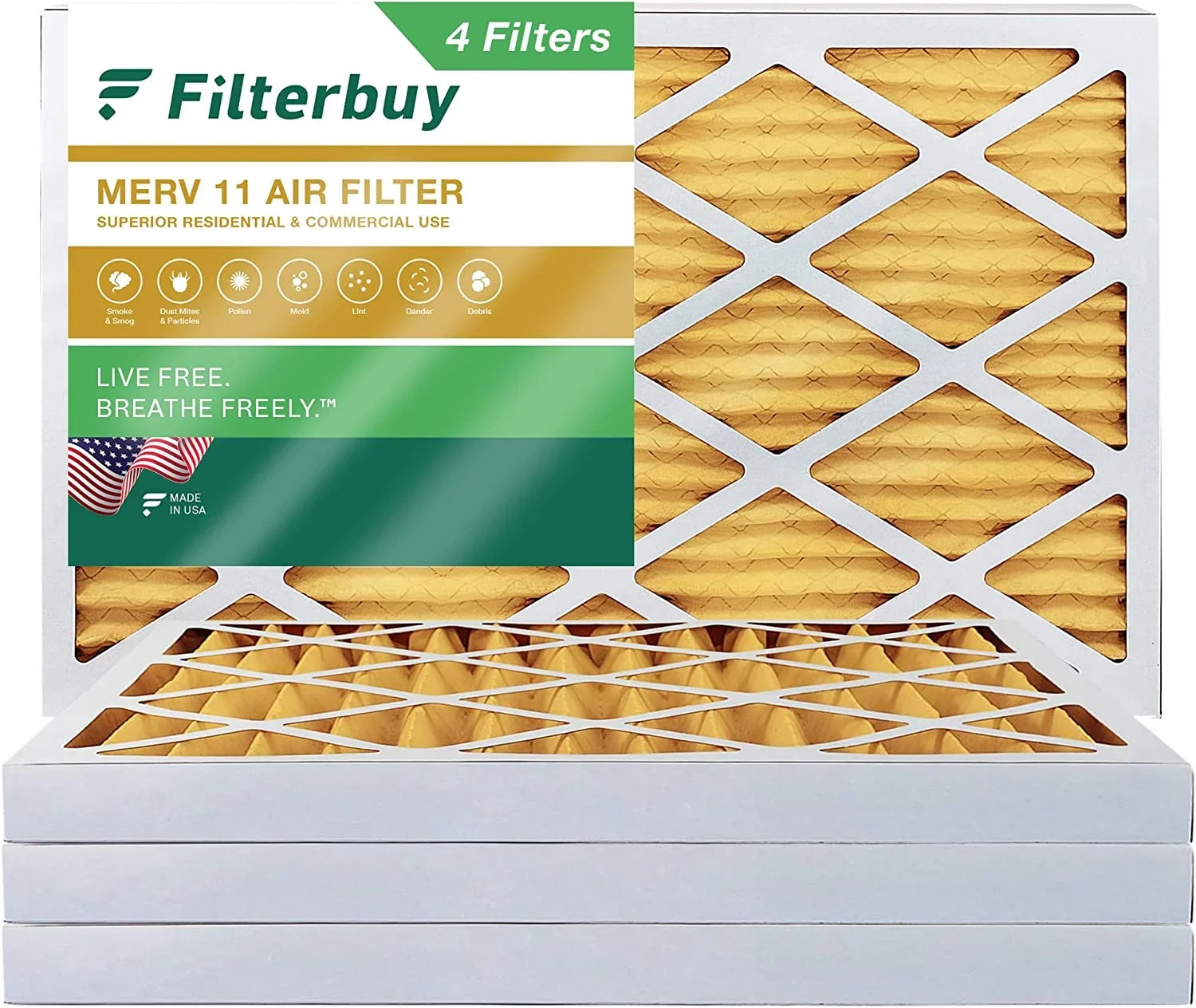 Filterbuy 8x24x2  11 Pleated   Furnace Air Filters (4-Pack)